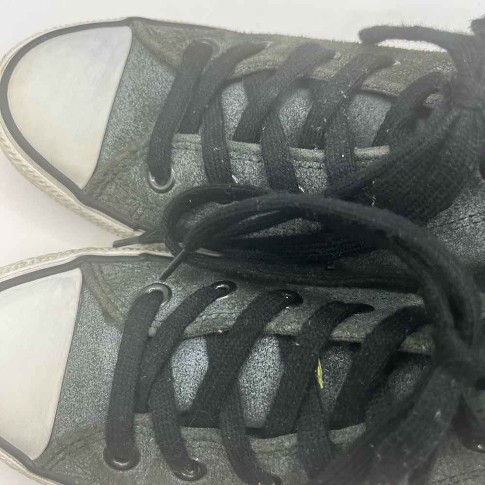 Converse All Star High tops Women’s Size 7 Grey Suede Leather Studded Sneakers - Picture 7 of 10
